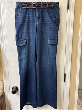 Women’s Dark Blue Cargo Jeans Time and Tru Size 10
